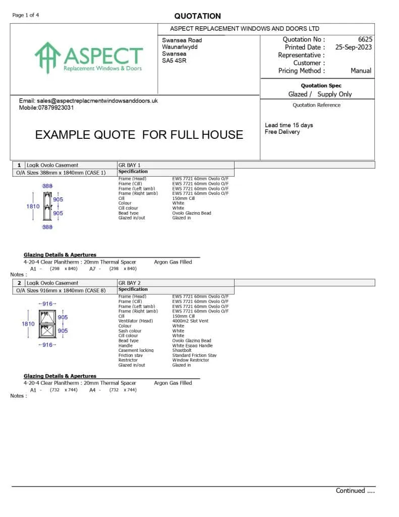 Sample quote