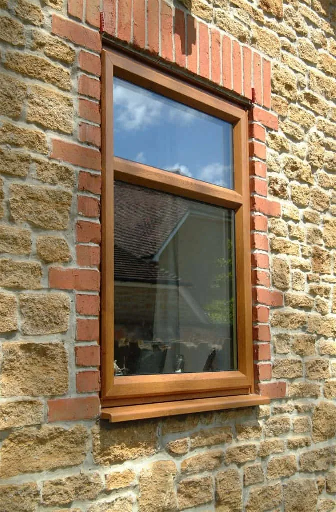 Golden Oak window Close up